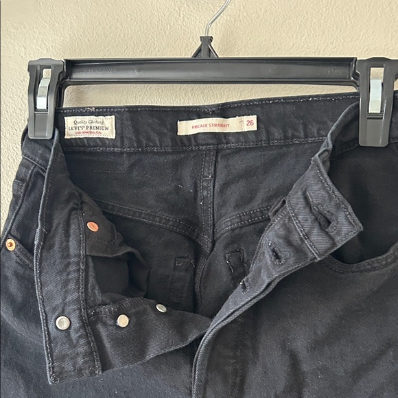 Levi's premium Ribcage Straight black Jeans - Picture 3 of 5